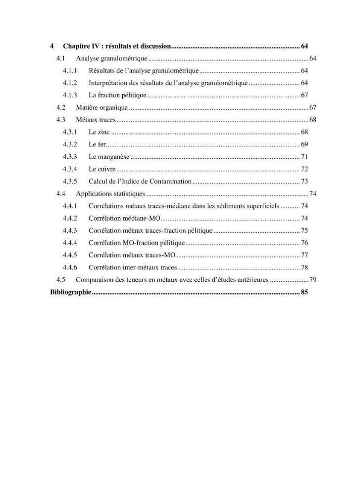 Etude des métaux traces dans les sédiments à l’embouchure métaux traces dans les sédiments à l’embouchure: