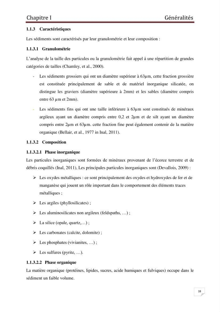 Etude des métaux traces dans les sédiments à l’embouchure métaux traces dans les sédiments à l’embouchure: