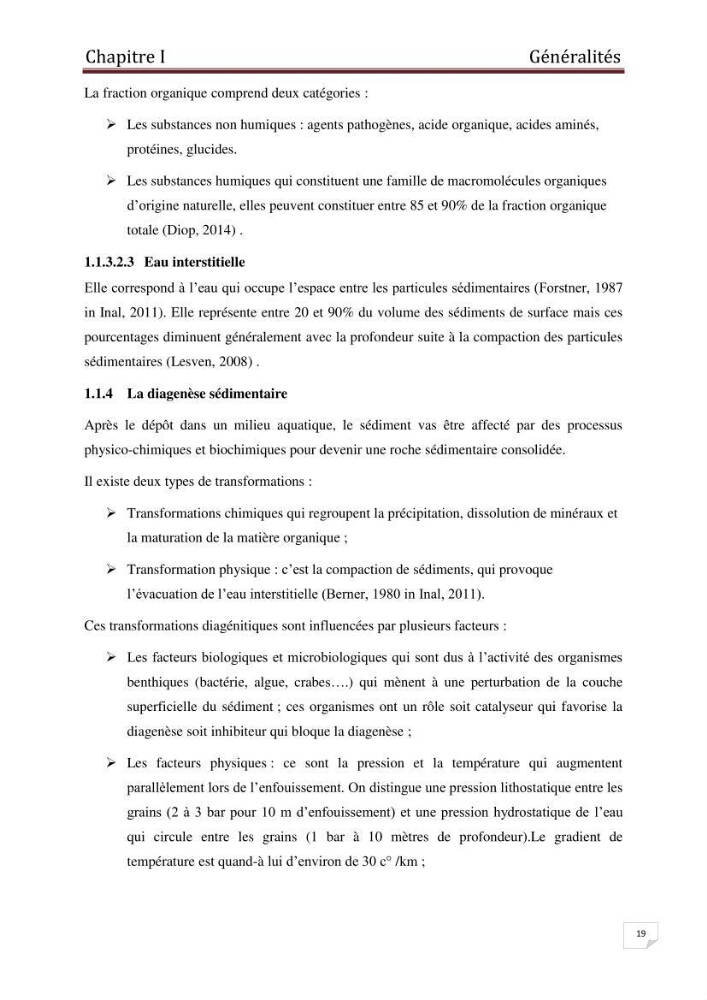 Etude des métaux traces dans les sédiments à l’embouchure métaux traces dans les sédiments à l’embouchure: