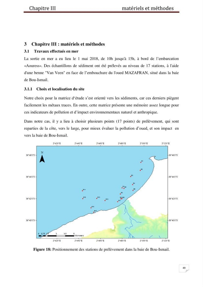 Etude des métaux traces dans les sédiments à l’embouchure métaux traces dans les sédiments à l’embouchure: