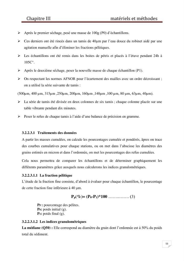 Etude des métaux traces dans les sédiments à l’embouchure métaux traces dans les sédiments à l’embouchure: