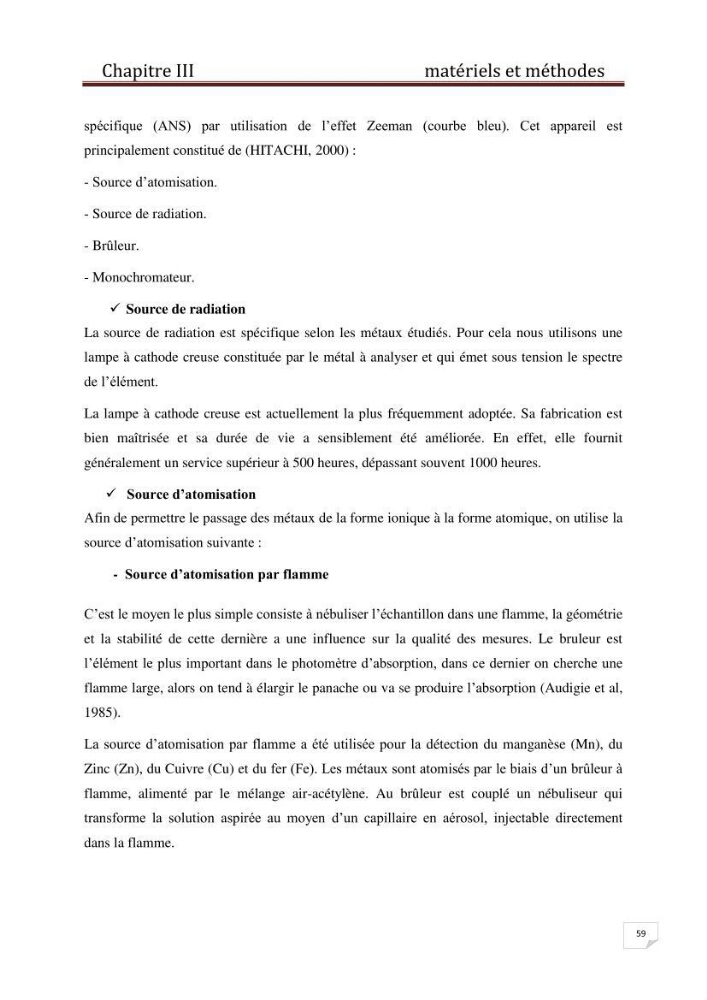 Etude des métaux traces dans les sédiments à l’embouchure métaux traces dans les sédiments à l’embouchure: