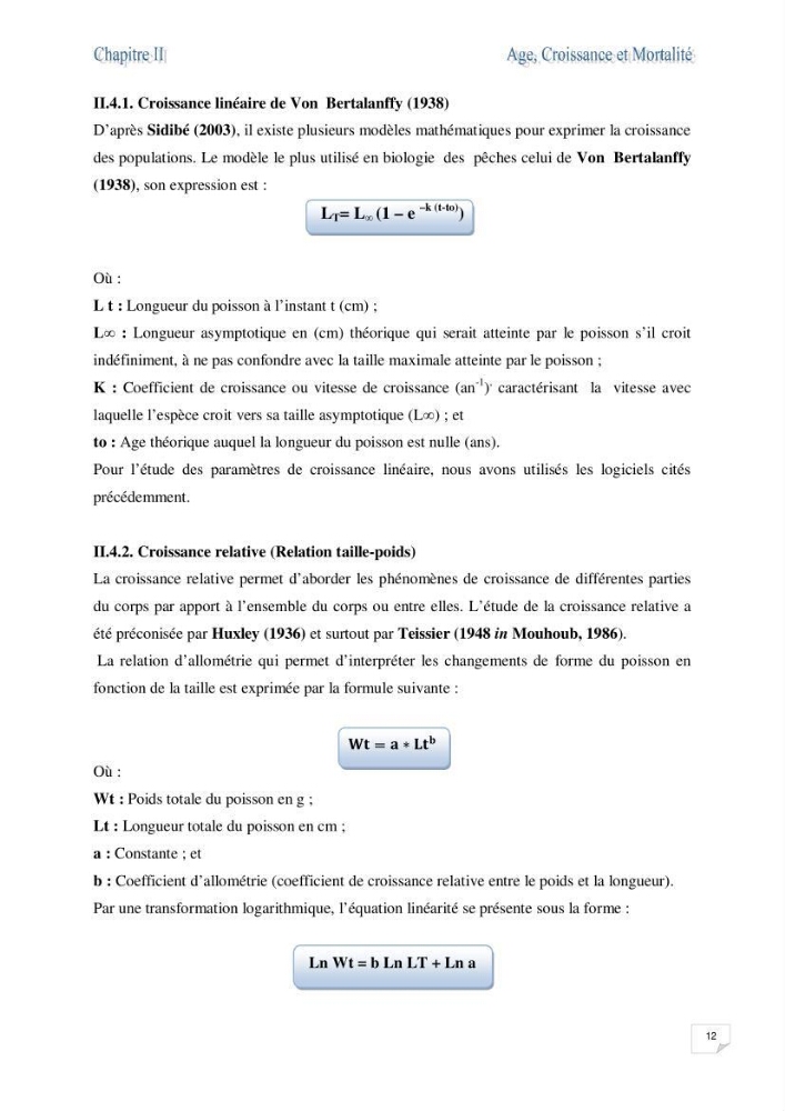Impact de la variation du taux de mortalité totale (Z) sur l\'estimation de la biomasse exploitable de la bogue Boops boops (Linné, 1758) de la région centre de la côte algérienne