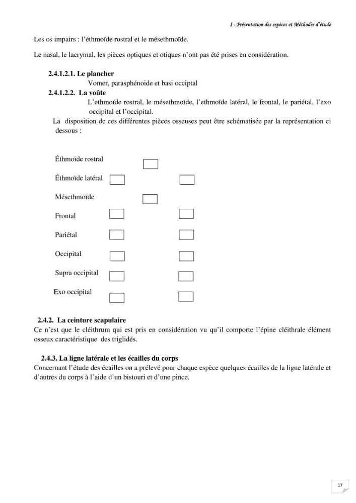 Contribution à la systématique des Triglidae (Osteichthyens, Scrpaeniformes) du bassin Algérien: