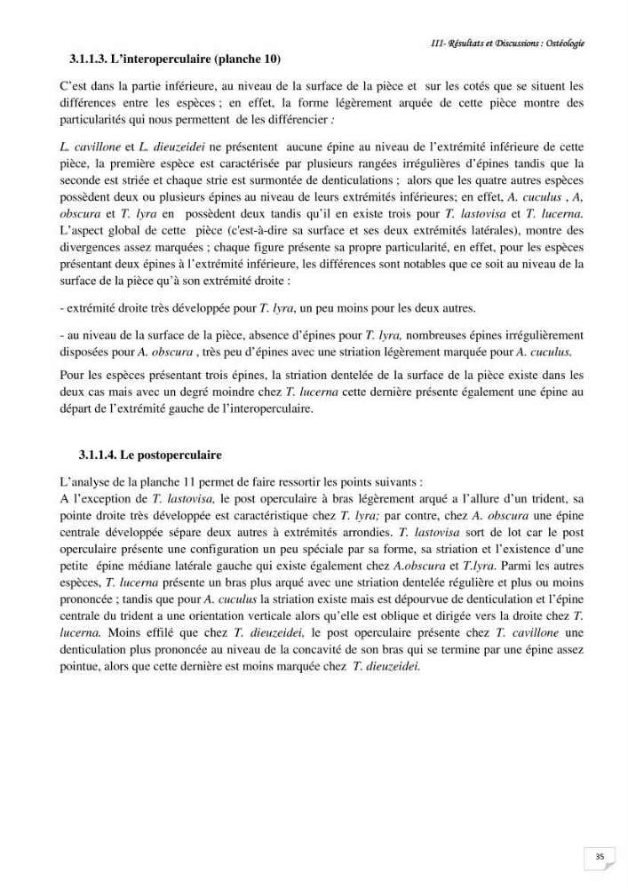 Contribution à la systématique des Triglidae (Osteichthyens, Scrpaeniformes) du bassin Algérien: