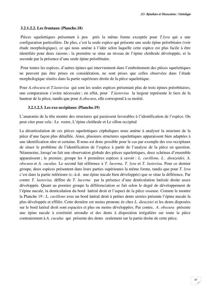 Contribution à la systématique des Triglidae (Osteichthyens, Scrpaeniformes) du bassin Algérien: