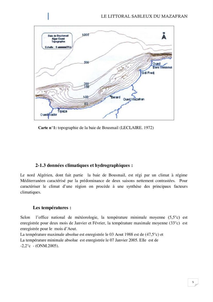 L\'ensemble dune-plage dans l\'Ouest du Mazafran : approche de sa gestion intégrée par la qualité du site