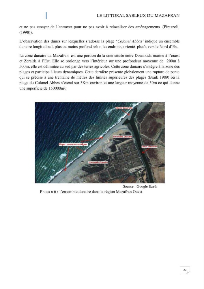 L\'ensemble dune-plage dans l\'Ouest du Mazafran : approche de sa gestion intégrée par la qualité du site