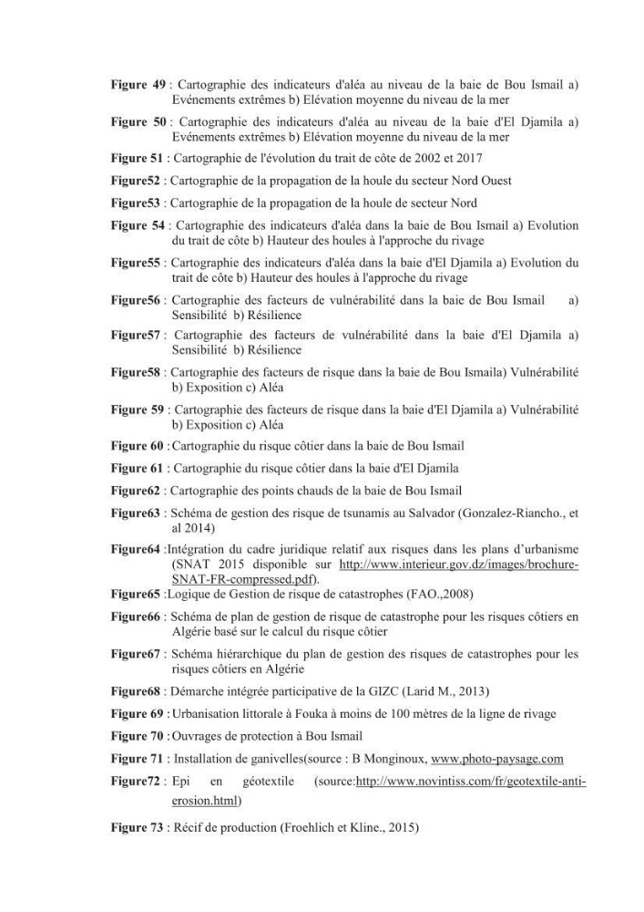 Indice de vulnérabilité et de risque côtier pour l\'évaluation du risque d\'érosin et de submerstion dans le littoral centre Algérien (cas de la baie de Bouismal )