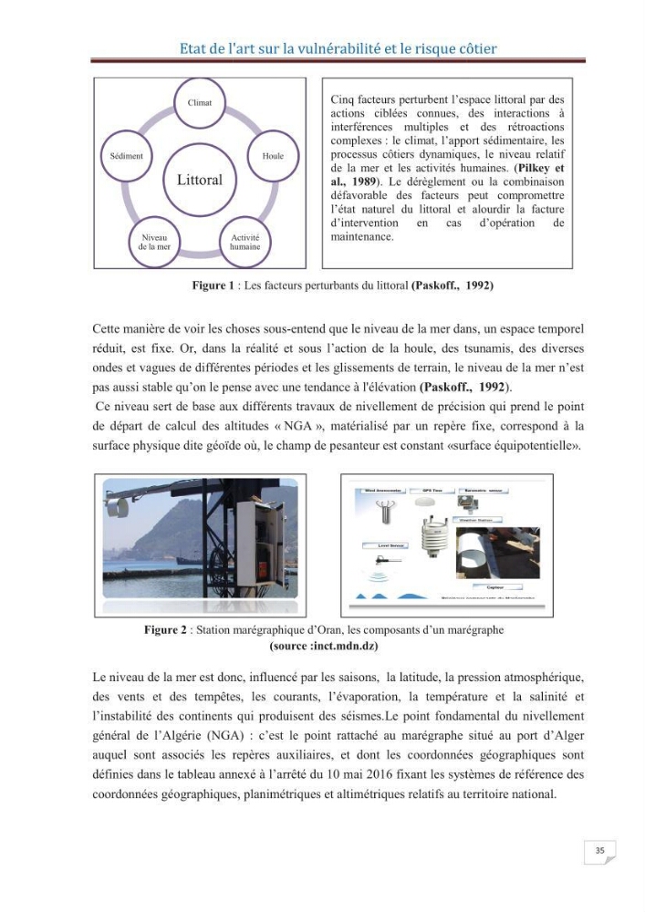Indice de vulnérabilité et de risque côtier pour l\'évaluation du risque d\'érosin et de submerstion dans le littoral centre Algérien (cas de la baie de Bouismal )