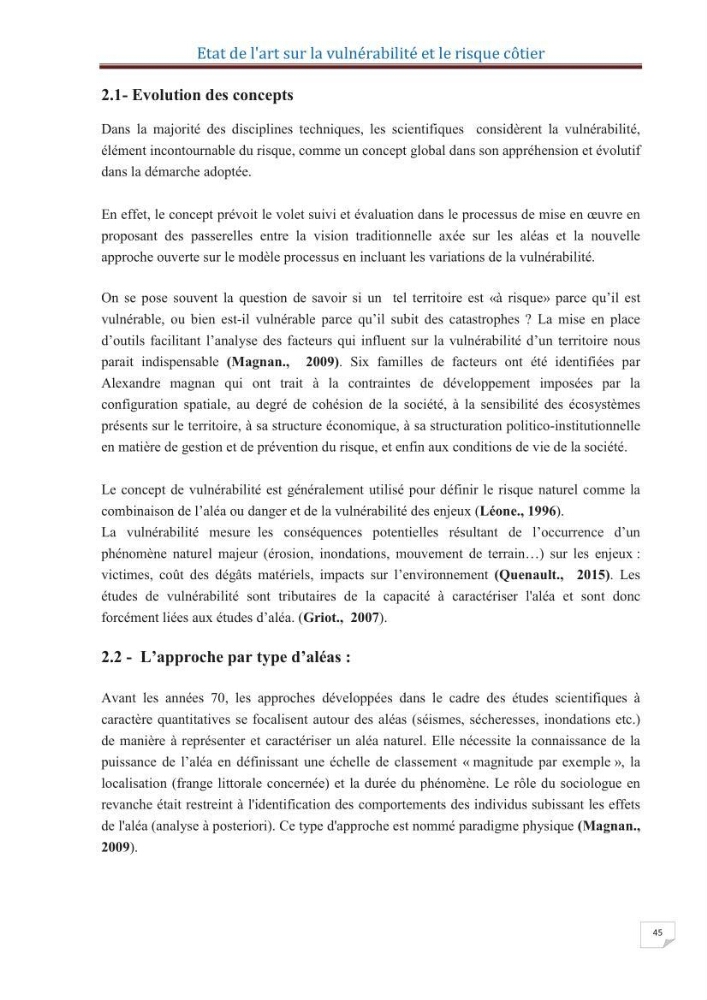 Indice de vulnérabilité et de risque côtier pour l\'évaluation du risque d\'érosin et de submerstion dans le littoral centre Algérien (cas de la baie de Bouismal )