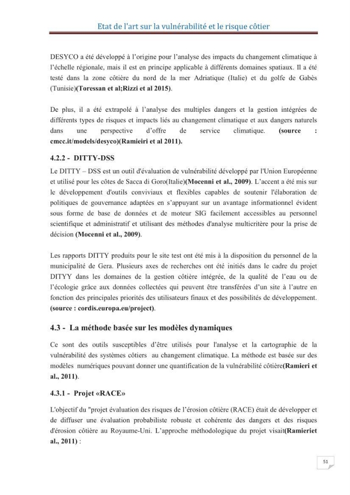 Indice de vulnérabilité et de risque côtier pour l\'évaluation du risque d\'érosin et de submerstion dans le littoral centre Algérien (cas de la baie de Bouismal )
