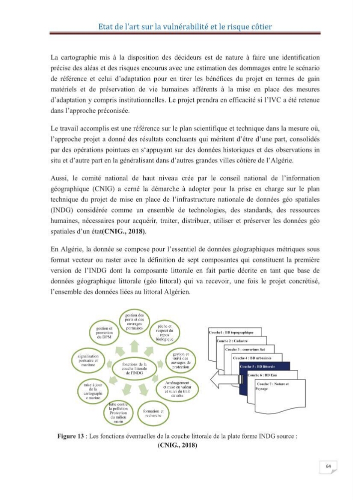 Indice de vulnérabilité et de risque côtier pour l\'évaluation du risque d\'érosin et de submerstion dans le littoral centre Algérien (cas de la baie de Bouismal )