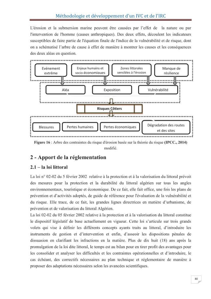 Indice de vulnérabilité et de risque côtier pour l\'évaluation du risque d\'érosin et de submerstion dans le littoral centre Algérien (cas de la baie de Bouismal )
