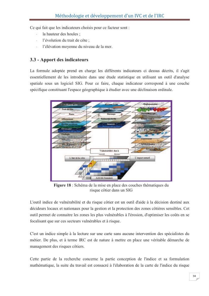 Indice de vulnérabilité et de risque côtier pour l\'évaluation du risque d\'érosin et de submerstion dans le littoral centre Algérien (cas de la baie de Bouismal )