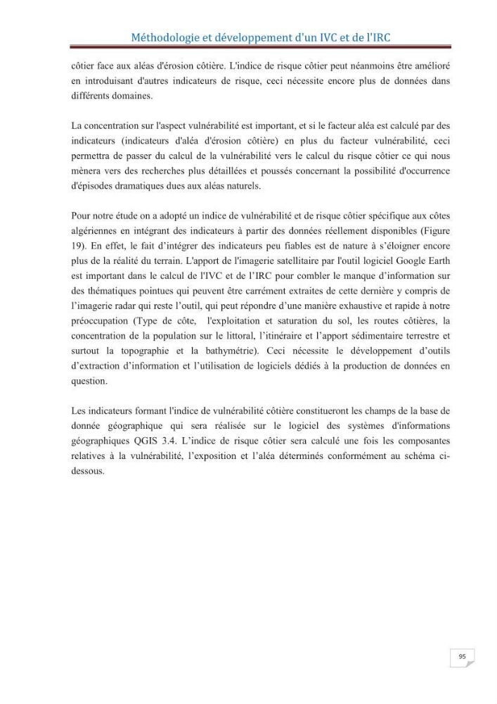 Indice de vulnérabilité et de risque côtier pour l\'évaluation du risque d\'érosin et de submerstion dans le littoral centre Algérien (cas de la baie de Bouismal )