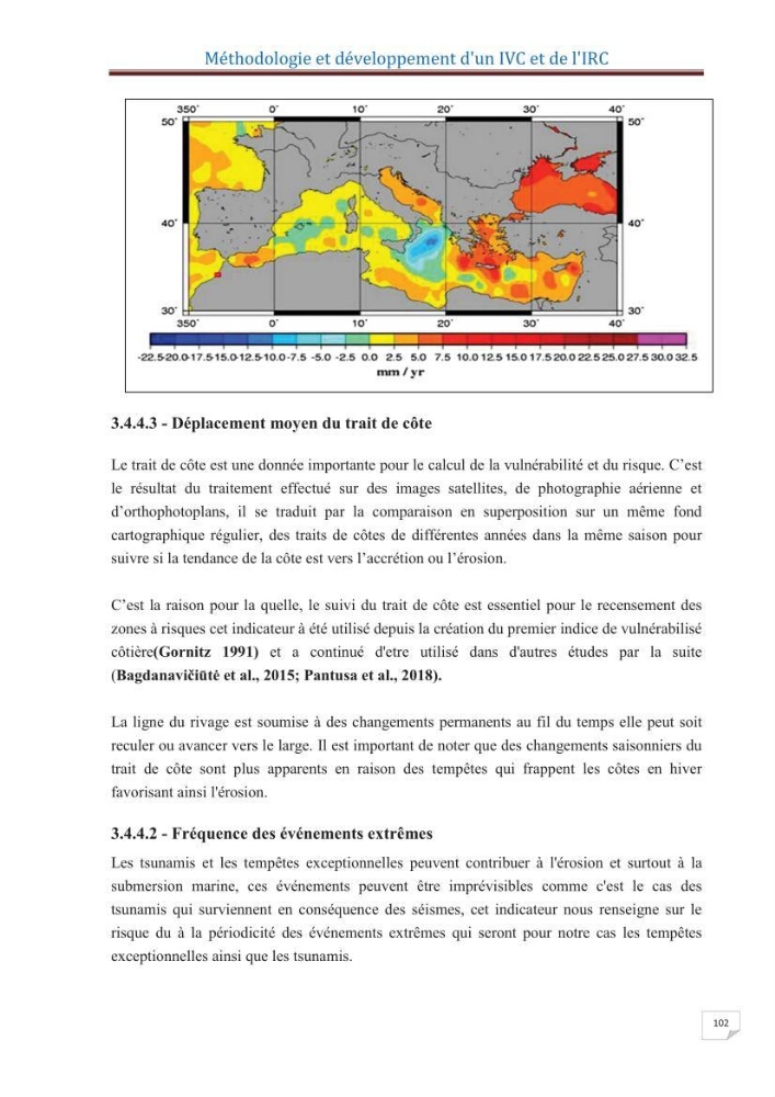 Indice de vulnérabilité et de risque côtier pour l\'évaluation du risque d\'érosin et de submerstion dans le littoral centre Algérien (cas de la baie de Bouismal )