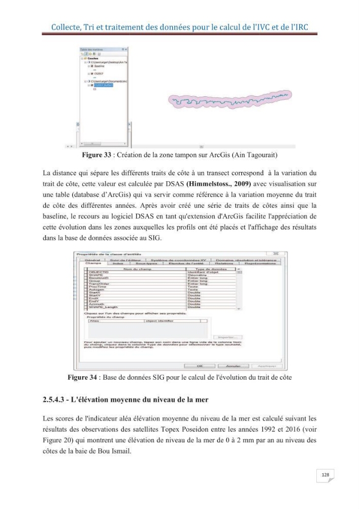 Indice de vulnérabilité et de risque côtier pour l\'évaluation du risque d\'érosin et de submerstion dans le littoral centre Algérien (cas de la baie de Bouismal )