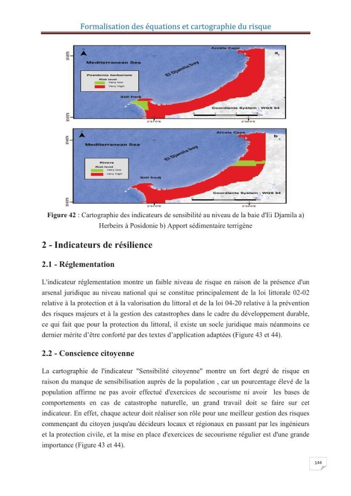 Indice de vulnérabilité et de risque côtier pour l\'évaluation du risque d\'érosin et de submerstion dans le littoral centre Algérien (cas de la baie de Bouismal )