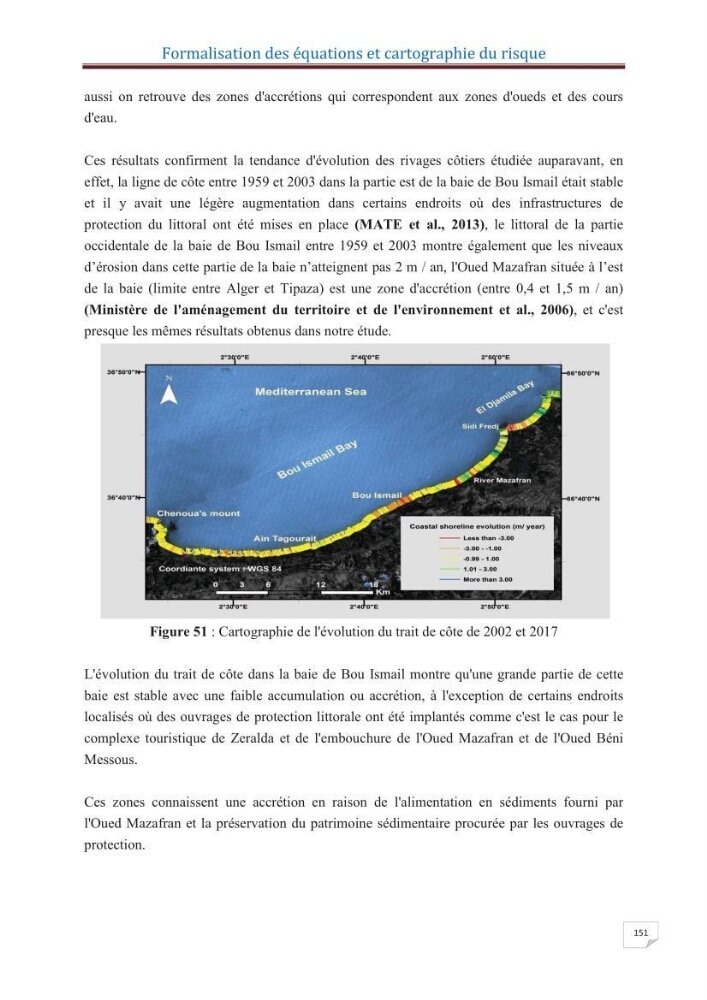 Indice de vulnérabilité et de risque côtier pour l\'évaluation du risque d\'érosin et de submerstion dans le littoral centre Algérien (cas de la baie de Bouismal )
