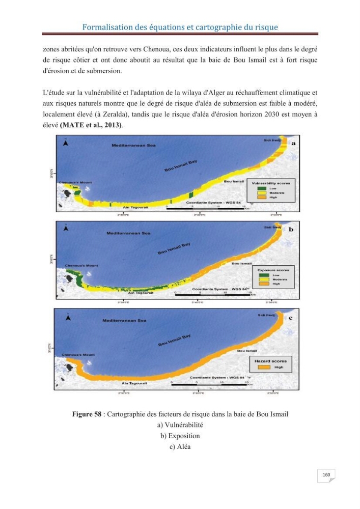 Indice de vulnérabilité et de risque côtier pour l\'évaluation du risque d\'érosin et de submerstion dans le littoral centre Algérien (cas de la baie de Bouismal )