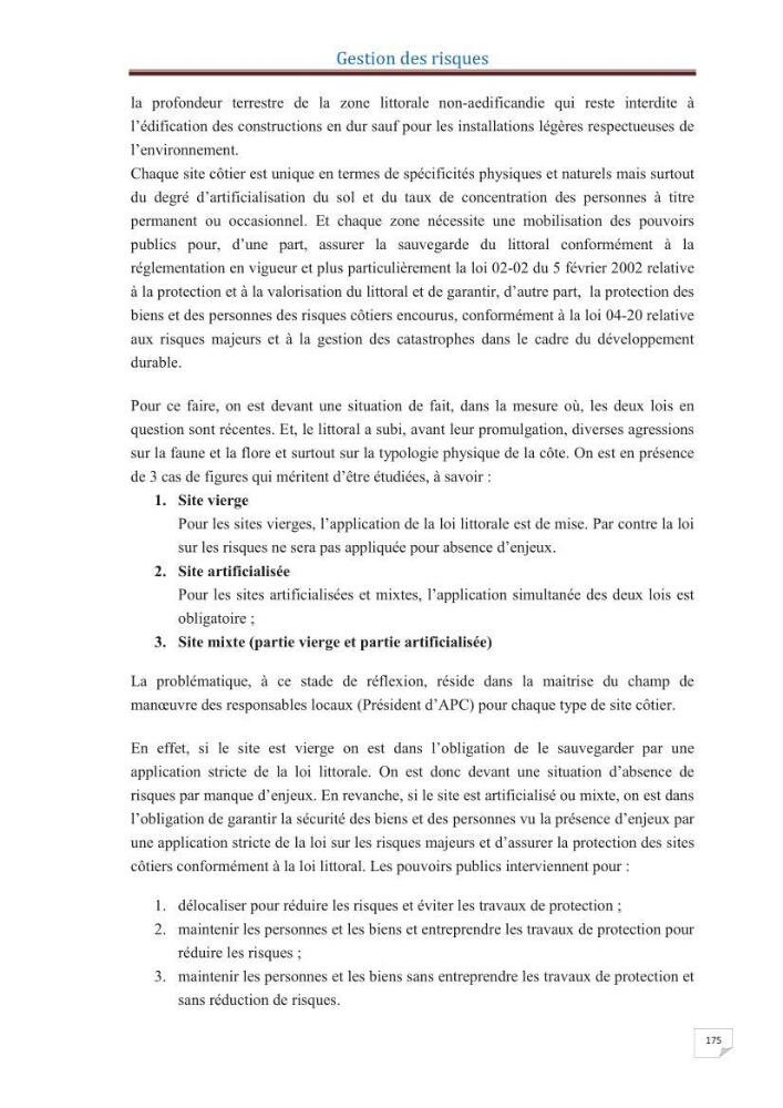 Indice de vulnérabilité et de risque côtier pour l\'évaluation du risque d\'érosin et de submerstion dans le littoral centre Algérien (cas de la baie de Bouismal )