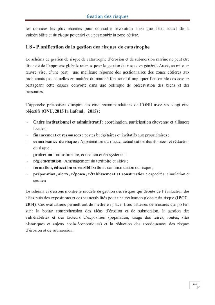 Indice de vulnérabilité et de risque côtier pour l\'évaluation du risque d\'érosin et de submerstion dans le littoral centre Algérien (cas de la baie de Bouismal )
