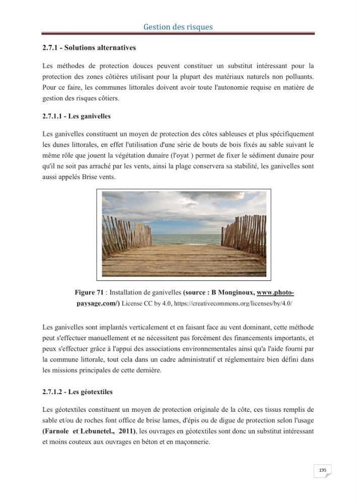 Indice de vulnérabilité et de risque côtier pour l\'évaluation du risque d\'érosin et de submerstion dans le littoral centre Algérien (cas de la baie de Bouismal )