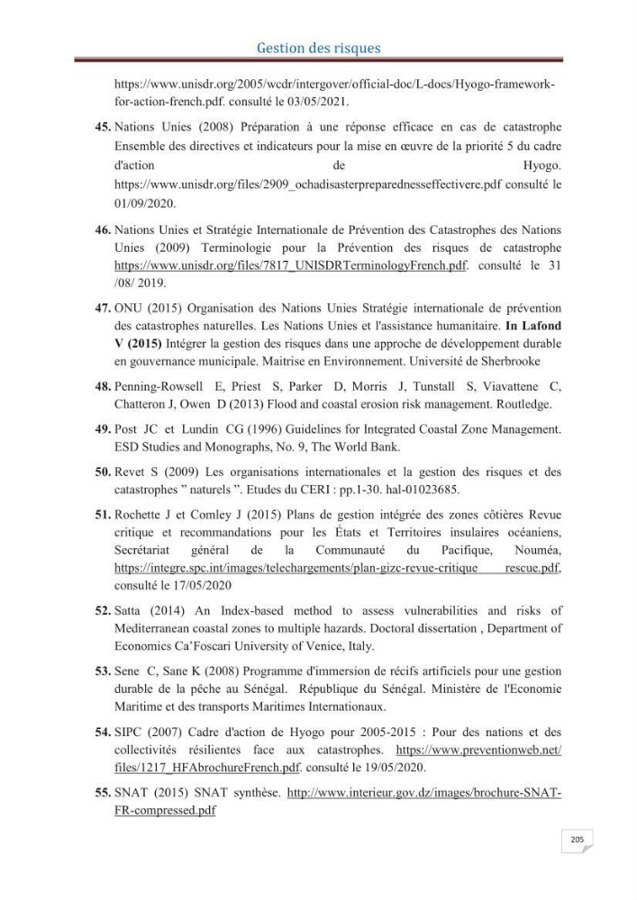 Indice de vulnérabilité et de risque côtier pour l\'évaluation du risque d\'érosin et de submerstion dans le littoral centre Algérien (cas de la baie de Bouismal )