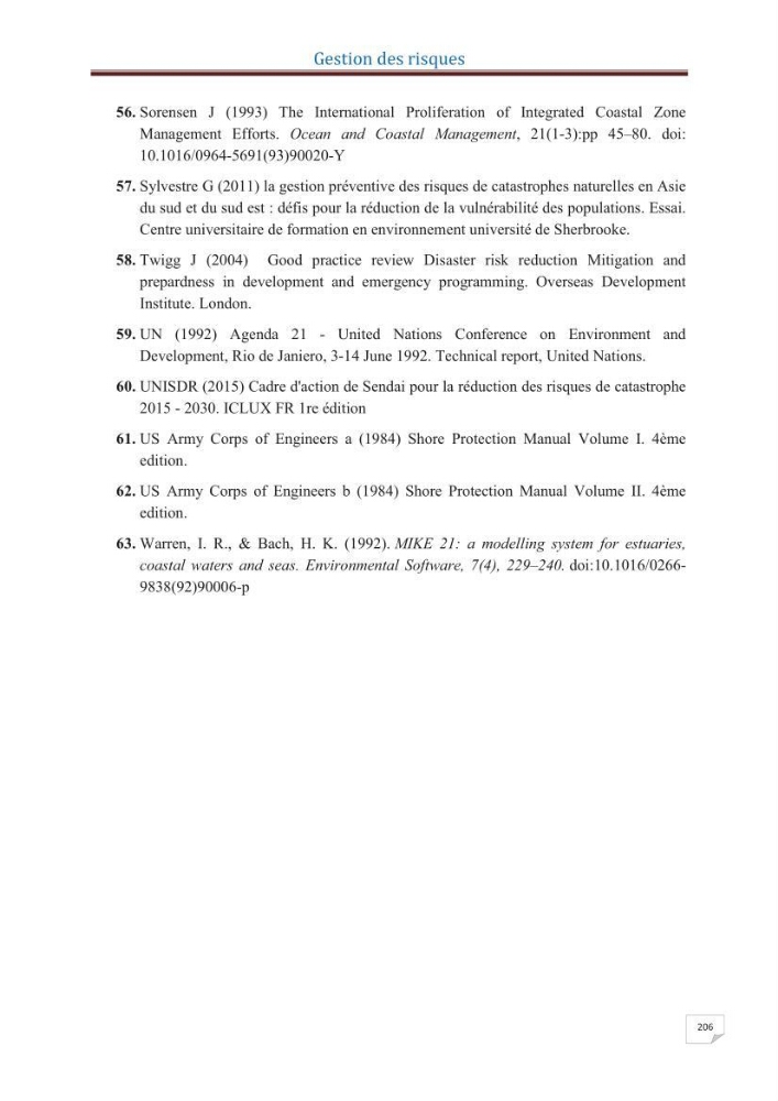 Indice de vulnérabilité et de risque côtier pour l\'évaluation du risque d\'érosin et de submerstion dans le littoral centre Algérien (cas de la baie de Bouismal )