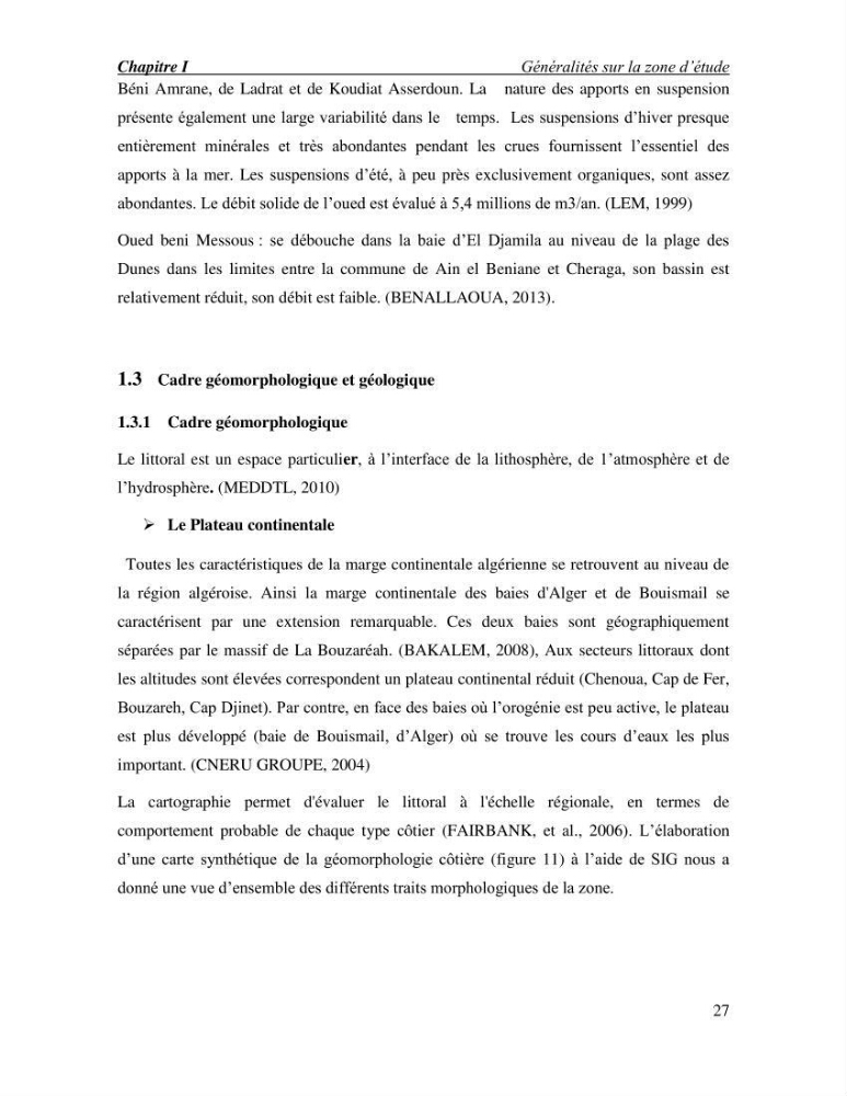 Etude de faisabilité de rechargement artificiel des plages de la côte Ouest-Algéroise