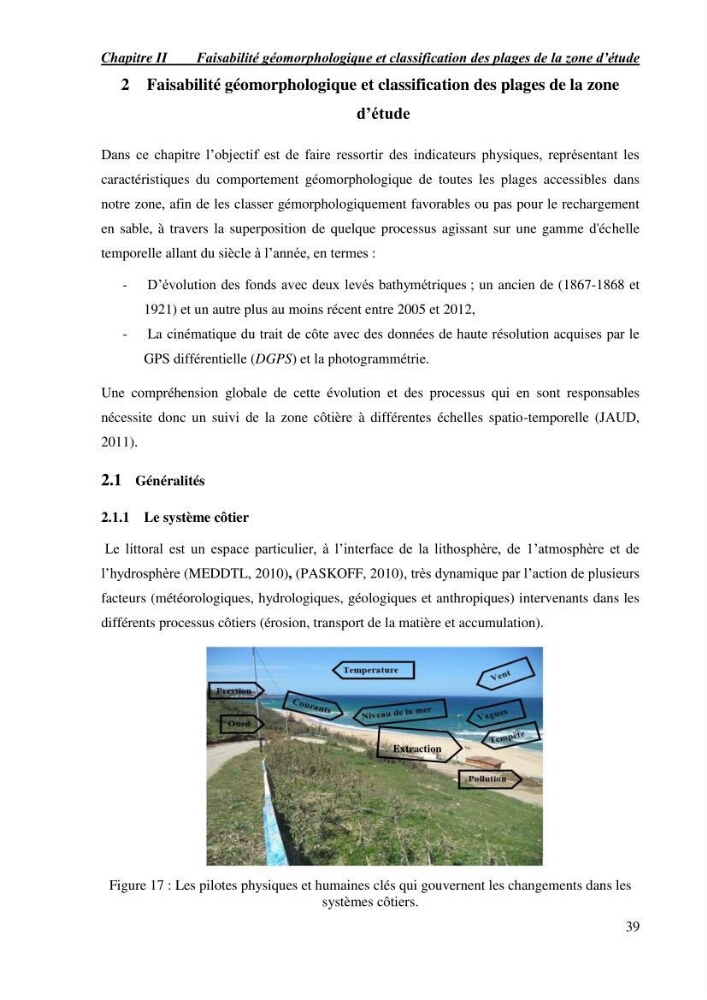 Etude de faisabilité de rechargement artificiel des plages de la côte Ouest-Algéroise