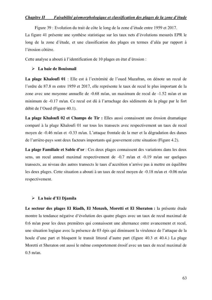 Etude de faisabilité de rechargement artificiel des plages de la côte Ouest-Algéroise