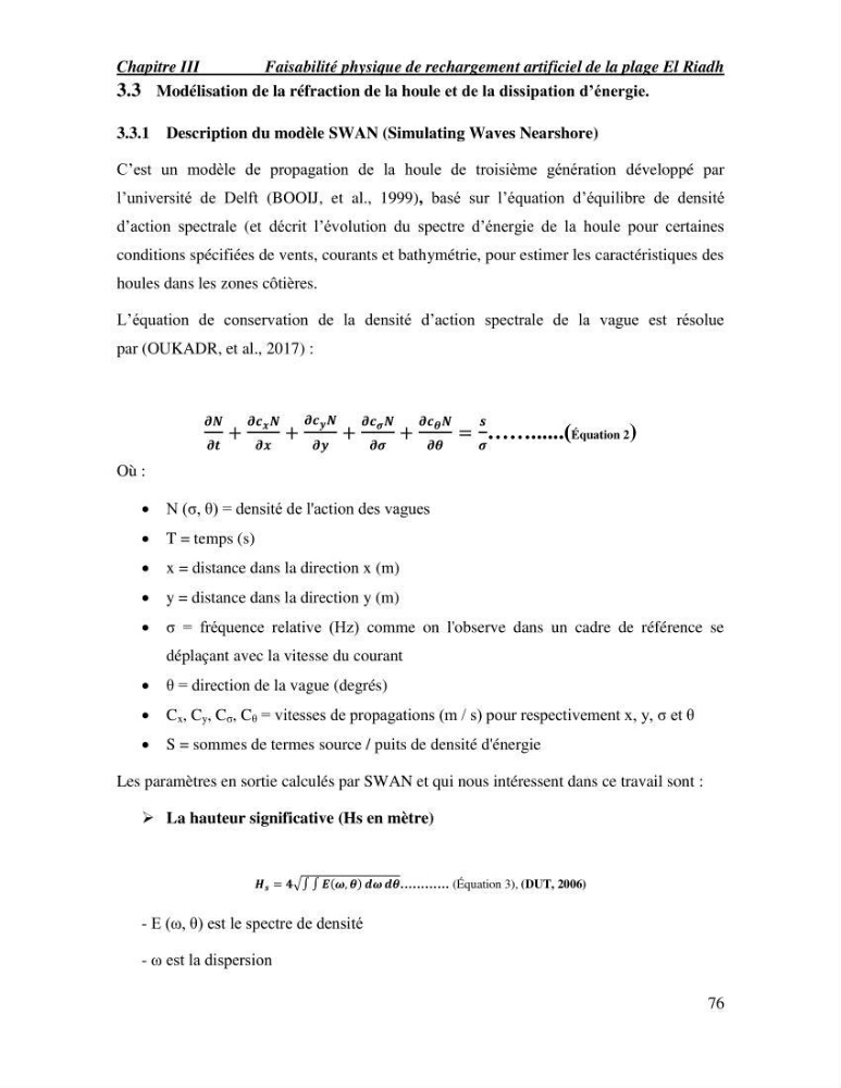 Etude de faisabilité de rechargement artificiel des plages de la côte Ouest-Algéroise
