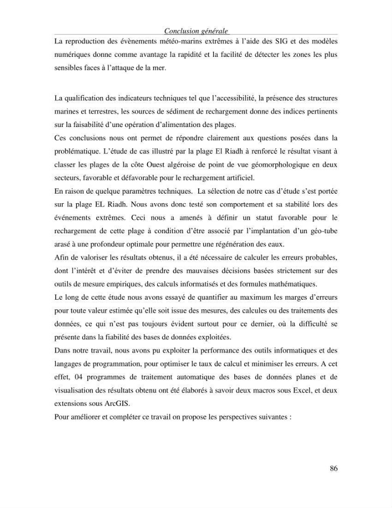 Etude de faisabilité de rechargement artificiel des plages de la côte Ouest-Algéroise