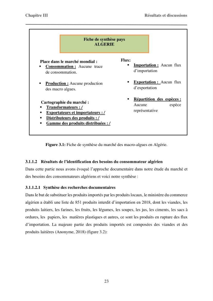 Inventaire préliminaire et caractérisation d’un échantillon d’espèces d’algues marines d’intérêt biotechnologique en Algérie.:
