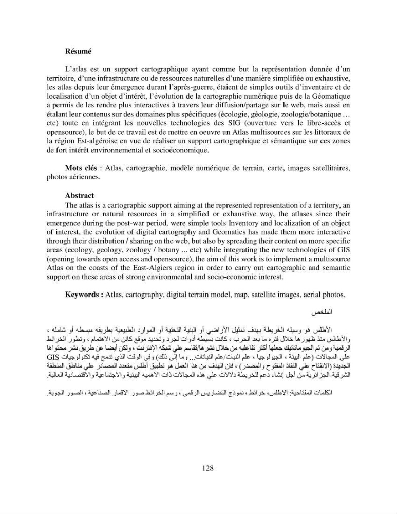 Mise en place d’un atlas des littoraux Est-algérois, entre paradigme de disponibilité de l’information géographique et données à libre-accès