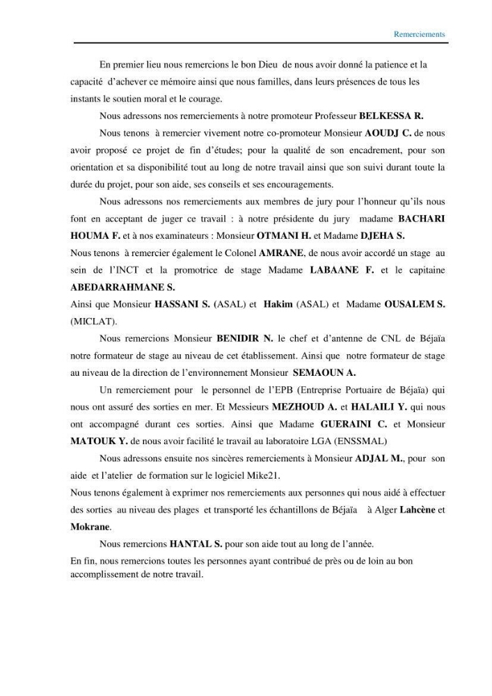 Géomorphodynamique de la zone côtière de la baie de Béjaïa