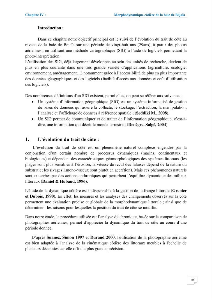 Géomorphodynamique de la zone côtière de la baie de Béjaïa