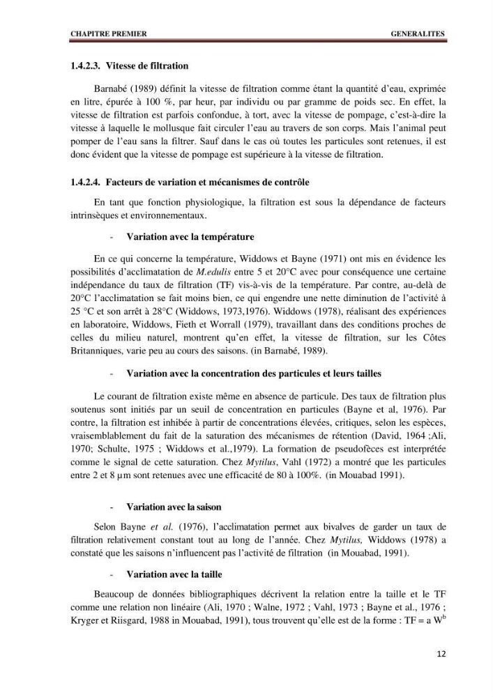 Quelques indices biologiques de Mytilus galloprovincialis (Lamarck, 1819), mollusque bivalve à potentialité mytilicole
