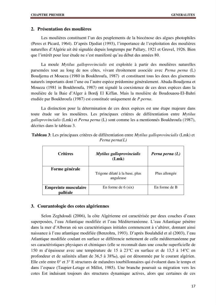 Quelques indices biologiques de Mytilus galloprovincialis (Lamarck, 1819), mollusque bivalve à potentialité mytilicole