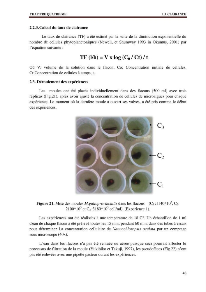 Quelques indices biologiques de Mytilus galloprovincialis (Lamarck, 1819), mollusque bivalve à potentialité mytilicole