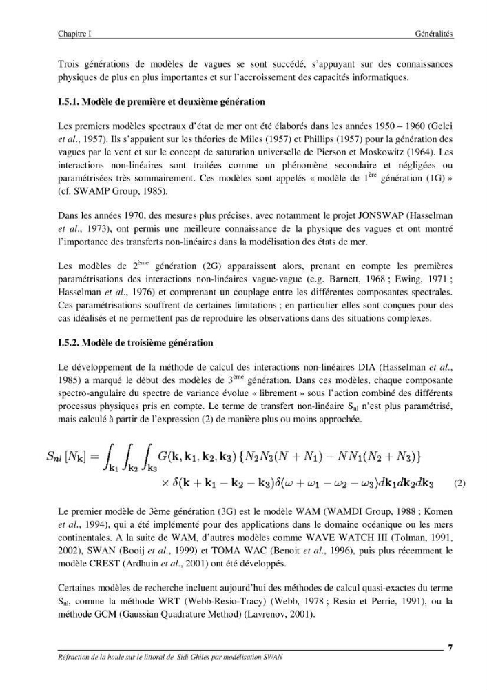 Réfraction de la houle sur le littoral de Sidi Ghiles par modelisation SWAN