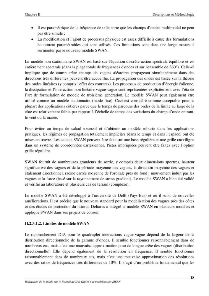 Réfraction de la houle sur le littoral de Sidi Ghiles par modelisation SWAN