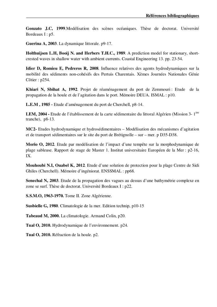 Réfraction de la houle sur le littoral de Sidi Ghiles par modelisation SWAN