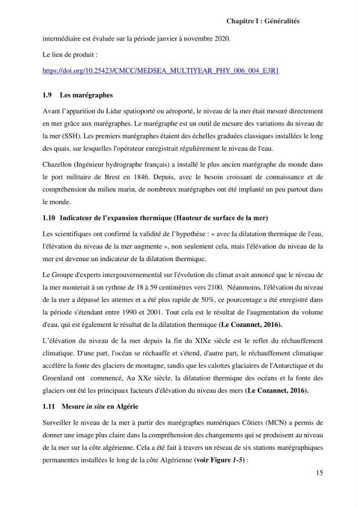 Etude de l’impact du réchauffement des Eaux Algériennes sur l’élévation du niveau de la mer par les données altimétriques