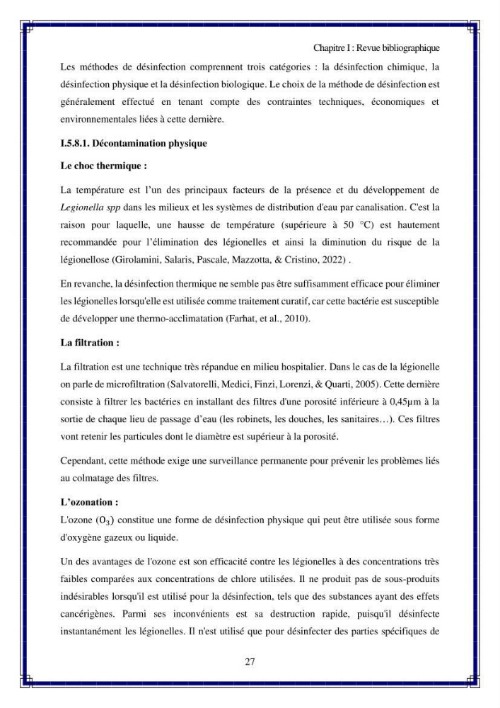 Valorisation biotechnologique des coproduits de crustacés: étude de l\'efficacité du traitement avec du chitosane de l\'irradiation UV dans l\'élimination de Légionella pneumophila