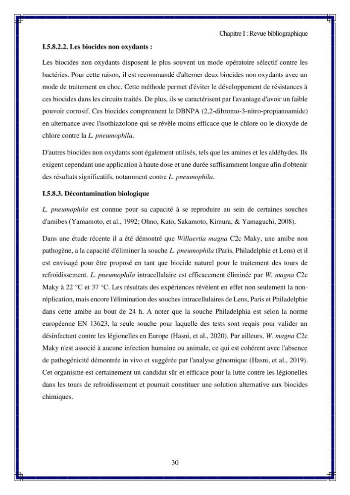 Valorisation biotechnologique des coproduits de crustacés: étude de l\'efficacité du traitement avec du chitosane de l\'irradiation UV dans l\'élimination de Légionella pneumophila