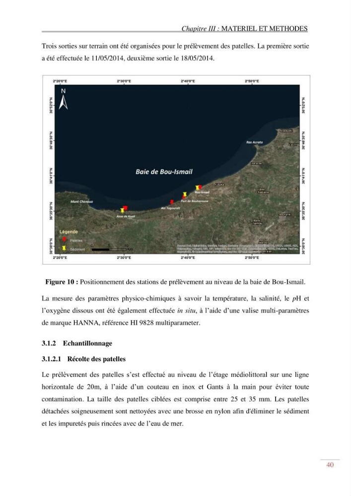Evaluation de la pollution dans la baie de Bou-ismail