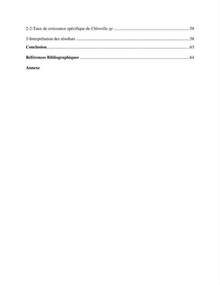 Contribution à la mise en culture des micro-algues ( Chlorella sp et Scenedemus sp): Identification, purification et culture en batch